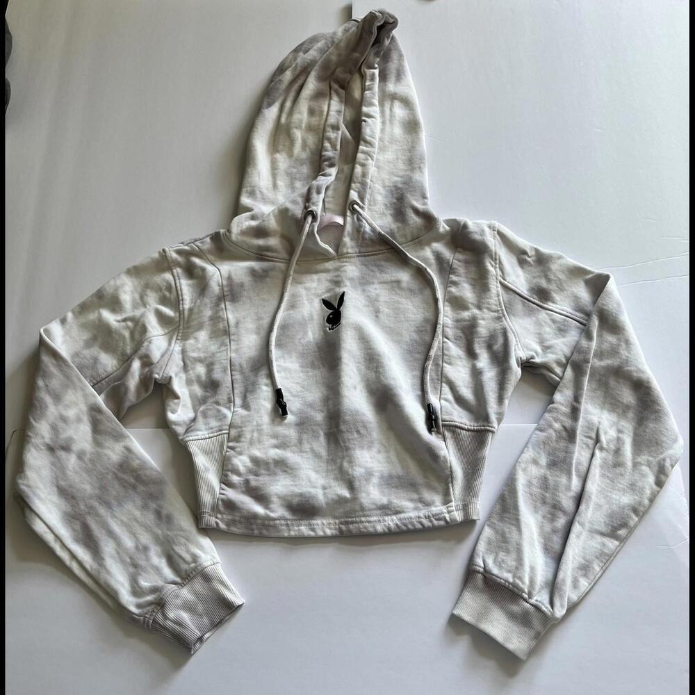 Playboy x Missguided Tie Dye Cropped Hoodie